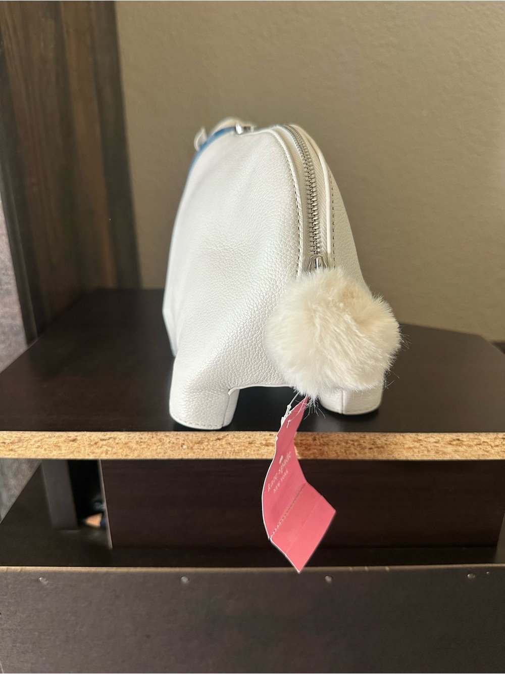 kate spade White Polar Bear Crossbody Bag with Blue Scarf - Picture 5 of 16